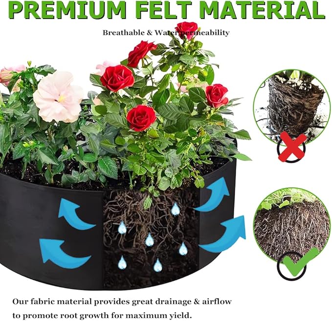 Fabric Raised Garden Bed, Raised Planters for Outdoor Plants, Rectangle Garden Grow Bag for Herb Flower and Vegetables, 2 ft X 4 ft