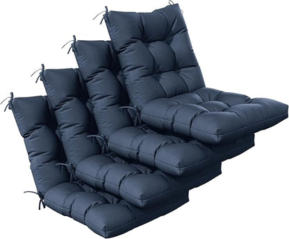Patio Seat&Back Chair Cushions for Outdoor Furniture，Comfortable Cushions for Rocking/Dining/Lawn Chair-Set of 4