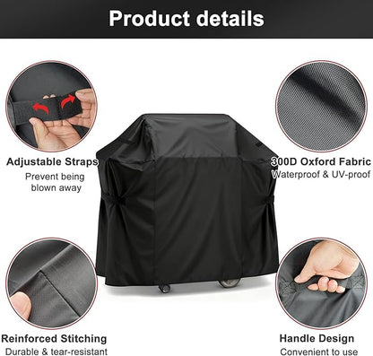 LBTING Grill Cover, 48-inch Heavy Duty 300D Oxford Waterproof Windproof UV Resistant BBQ Gas Grill Cover for Outdoor Barbecue Fit Most Brands Weber, Brinkmann, Char Broil, Holland