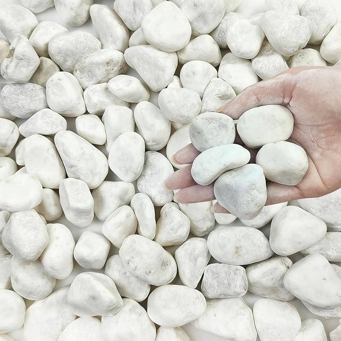 FANTIAN 40 lbs White Rocks for Landscaping, 1-2 Inch White Gravel. Decorative Pebbles Stones for Plants, Vases, Craft and Garden