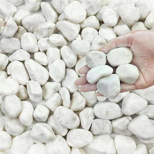 FANTIAN 40 lbs White Rocks for Landscaping, 1-2 Inch White Gravel. Decorative Pebbles Stones for Plants, Vases, Craft and Garden