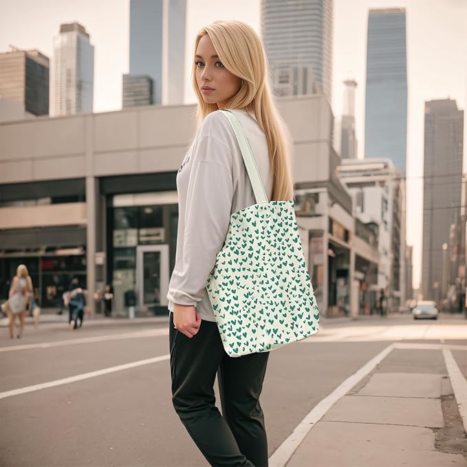 itgowisa Canvas Tote Bag for Women, Tote Bag with Zipper Inner Pocket, Zippered Canvas Bag for Shopping Work Grocery Everyday