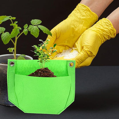 3pcs Hanging Strawberry Planter Bags Fabric Nursery Pouch Vertical Garden Grow Bags for Seedlings Balcony Patio Planting