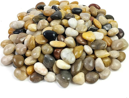 YISZM Pebbles for Indoor Plants, Natural Polished River Rocks, Small Decorative Mixed Color Stones for Planters Vase Fish Tank Aquariums Landscaping Garden, 10lbs