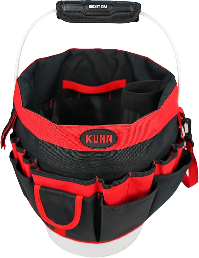 KUNN Bucket Tool Organizer - 35 Pockets Fits 5 Gallon Buckets for Garden,Carpenter