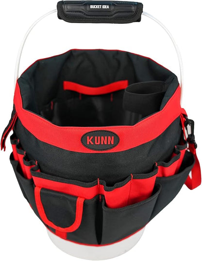 KUNN Bucket Tool Organizer - 35 Pockets Fits 5 Gallon Buckets for Garden,Carpenter