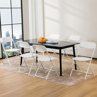 DUMOS Folding Chairs Sets of 12, 330lbs Plastic Stackable Portable Patio Dining Sets, Fold Up for Indoor Outdoor, Camping, Garden, Party, Meeting (White)