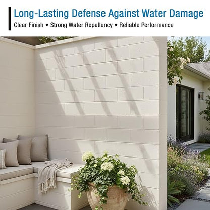 Rain Guard Paint Sealer Concentrate SP-9002 | Makes 2 Gallon | Protects Painted Concrete, Wood, Stone | Silane/Siloxane Acrylic Waterproofer | UV Resistant | Fast Drying | Semi-Satin Finish