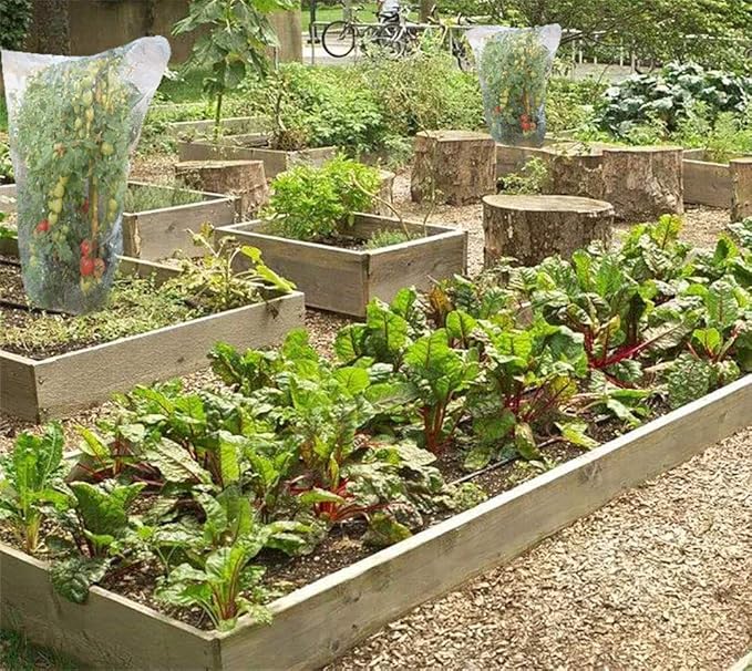 3 Pack Plant Barrier Net Mesh with Drawstring, Tomato Protective Cover Garden Plant Barrier Bag (3.5X2.3 Ft)