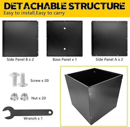 Heavy Duty Steel Planter Box (26"x26"x26"),Square Tall Planter Modern Detached for Indoor & Outdoor Planters Cube,Black Flower Plant Pot for Commercial Residential for Patio Deck & Backyard