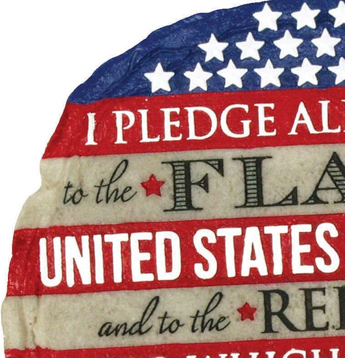 Spoontiques - Garden Décor - Pledge of Allegiance Stepping Stone - Decorative Stone for Garden