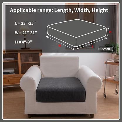 OHSIO Sectional Couch Covers, Wear Resistant Stretch Sofa Covers Washable Soft Couch Cushion Covers Anti Slip Furniture Protector Sofa Slipcovers for Pets (1 Piece Chair Cover, Dark Gray)