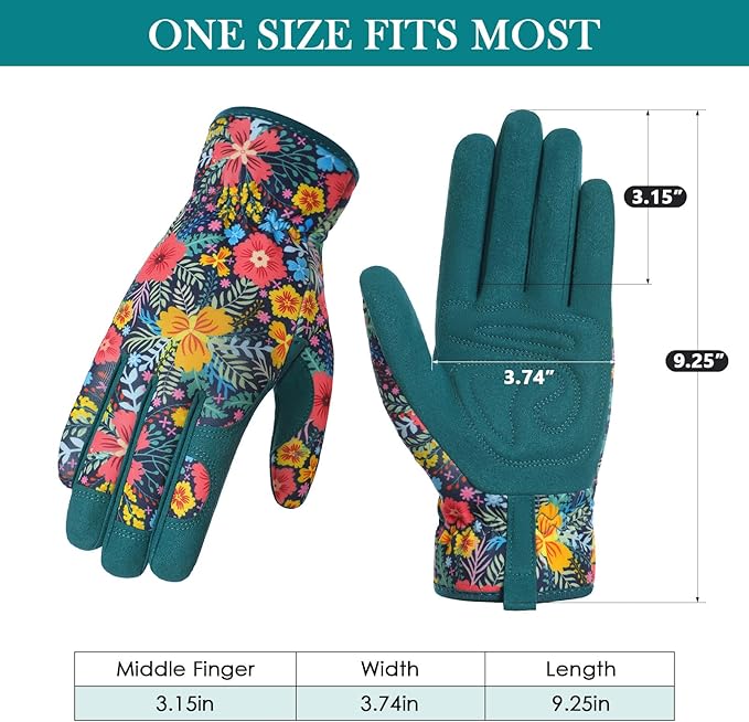 Trifabricy Gardening Gloves for Women, Breathable Leather Garden Gloves with Grip, Thorn-Proof Puncture-Resistant Work Gloves