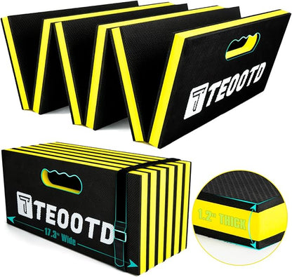 1.2" Extra Thick Foldable Kneeling Pad with Handle & Storage Belt, 5 Fold Multi-Use Comfortable EVA Foam Cushion Mat for Workshop Repairing,Gardening,Yardwork,Camping,Fitness,47.3x17.3x1.2