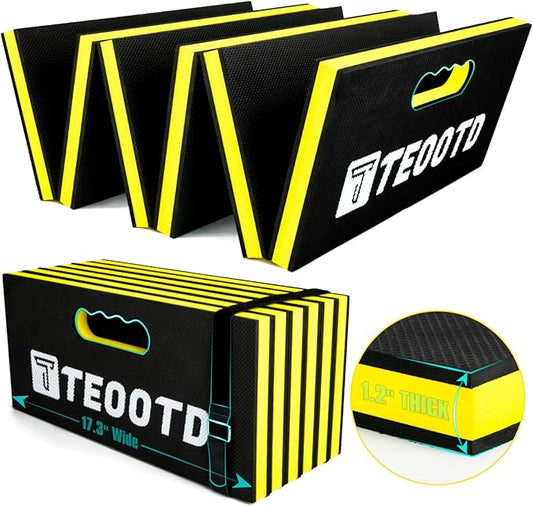 1.2" Extra Thick Foldable Kneeling Pad with Handle & Storage Belt, 5 Fold Multi-Use Comfortable EVA Foam Cushion Mat for Workshop Repairing,Gardening,Yardwork,Camping,Fitness,47.3x17.3x1.2