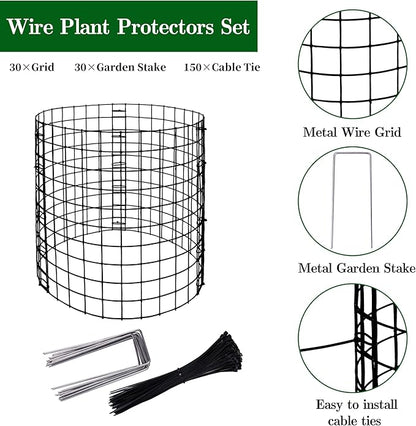 Adnee 10 Packs Wire Plant Protector from Animals - 12" H X 12" D Metal Mesh Plant Cage Covers - Sturdy Garden Bunny Barricades Chicken Wire Cloche for Plants Shrubs Vegetables Flowers