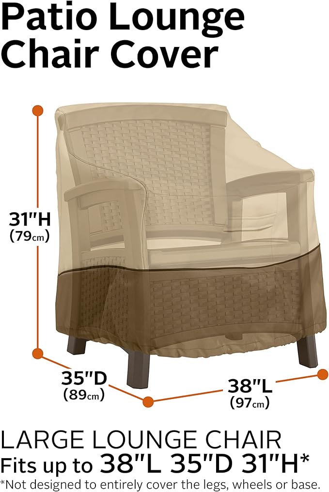 Classic Accessories Veranda Water-Resistant 38 Inch Patio Lounge Chair Cover, Patio Furniture Covers