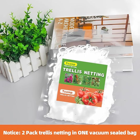Tcamp Trellis Netting for Plants (5Ft x30Ft, 3.5" Square Mesh Ployester, 2Pack)