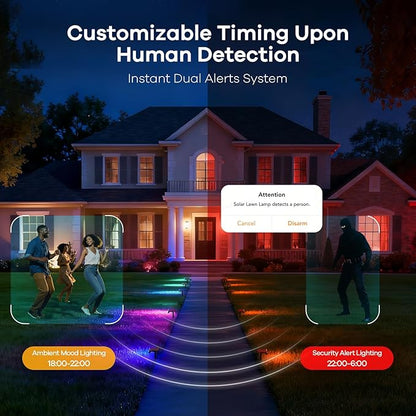 Linkind Smart Solar Lights Outdoor SL5 with Motion Sensor, APP Control Color Changing Solar Spot Lights Outdoor Waterproof, IP65 Landscape Lighting for Yard, Garden, Patio, Path(6 Pack)