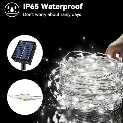 Solar String Lights Outdoor Waterproof 6 Pack Total 198ft 600LED 8 Modes Twinkle Lights Solar Fairy Lights for Patio, Garden Yard Party Tree Christmas Halloween Decoration, White