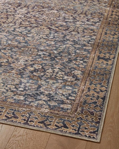 Loloi Amber Lewis Georgie Collection GER-05 Denim/Spice 3'-0" x 12'-0", .19" Pile Height, Runner Rug
