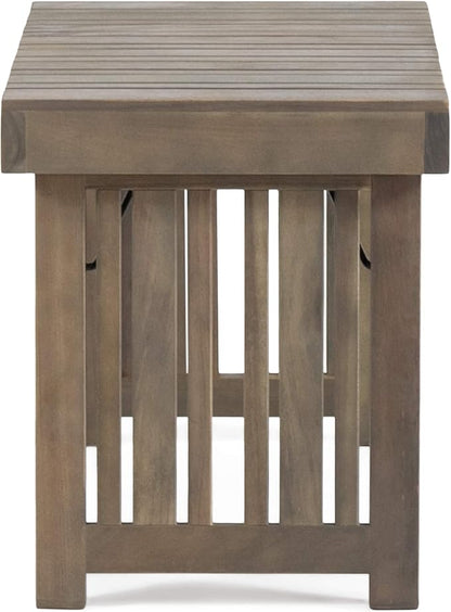 Christopher Knight Home Howard Outdoor Acacia Wood Folding Side Table, Gray Finish