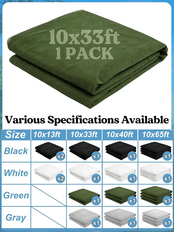 ANPHSIN 33x10ft Ultra fine Mosquito Net for Patio - Mesh Netting Screen for Outdoor Garden Porch Balcony, Protects Skin & Plants from Bugs, Birds, Green