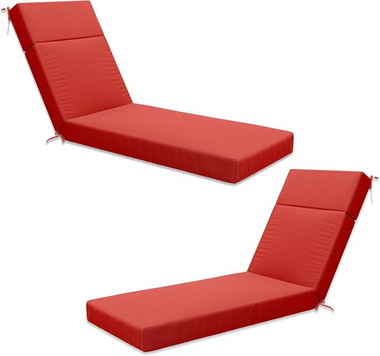Chaise Lounge Cushion for Outdoor Furniture, Waterproof Fade and Tear Resistant Lounge Deck Chair Cushions for Patio Lawn Pool Resort Hotel
