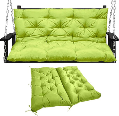 Swing Replacement Seat Cushions, 2-3 Seater Bench Cushions for Outdoor Furnitur with Backrest, Garden Recliner Seat Cushions Waterproof Sofa Pads (Tender Green, 40x40in)