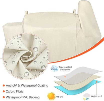 Grill Cover for Pit Boss Pro Series 850, 820 Deluxe/ 820D/ 820FB/ 820D3/ 820SC/ 820XL 820PS1 820CS1 Competition, Sportsman 820 Wood Pellet Grills, Grill Cover with Elastic Drawstrings, Beige