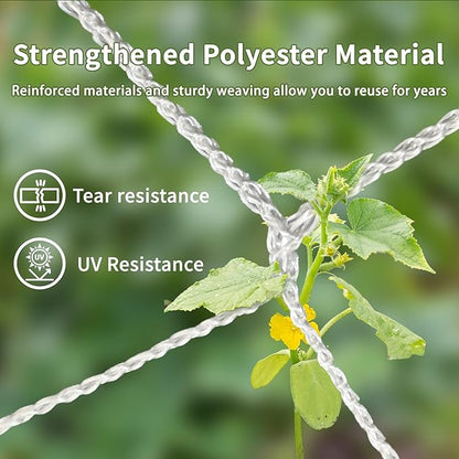 Mellbree Trellis Netting for Climbing Plants, 24.6x6.6FT, 2Packs Heavy Duty Trellis Net for Climbing Plants Outdoor, Cucumber, Tomatoes, Peas, Vegetable and Vine