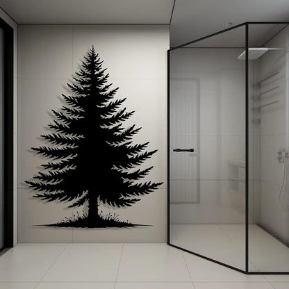 lunwall Metal Pine Tree Wall Art, Metal Forest Wall Art, Pine Branch Wall Decor, Christmas Tree Wall Decor, Forest Wall Hanging, Nature Lover Gift (Style 4, 30" H x 23" W / 76 x 57 cm)