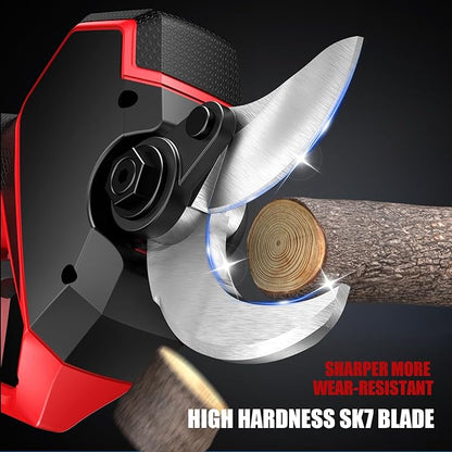 (Upgraded Version) Electric Pruning Shears, Large 2.75 inch Cutting Diameter Brushless Motor Cordless Pruning Shears with LED Display, Battery Pruners with Replacement SK7 Blades, 2Pcs Batteries