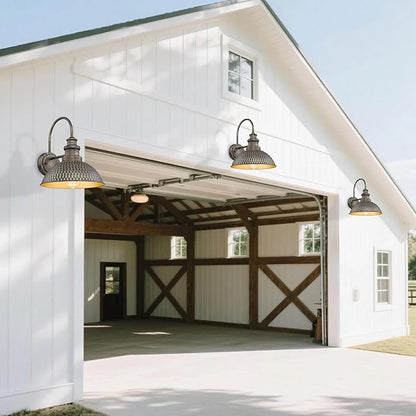 Outdoor Farmhouse Barn Lights, Anti-Rust Outdoor Wall Sconce, Exterior Wall Lights, Front Door Mounted Lighting Fixture,Vintage Outside Lighting for Porch,Garage,Patio (Vintage Bronze, 2 Pack)