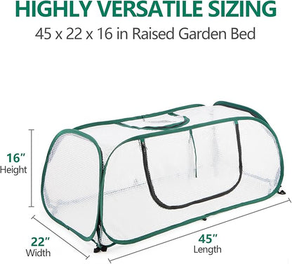 Pack of 2, Raised Bed Cover, 45"x22"x16"(H), Garden Row Accelerator, Greenhouse, Freeze Protection Humidity Domes for Gardening Germination and Seedling Propagation