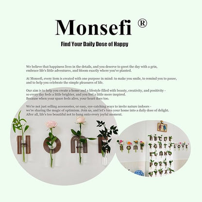 Wood Letter Wall Propagation Station Lightweight Decorative Plant Holder for Small Cuttings, Letter P Removable Adhesive Wall Decor for Bedroom, Nursery, Office