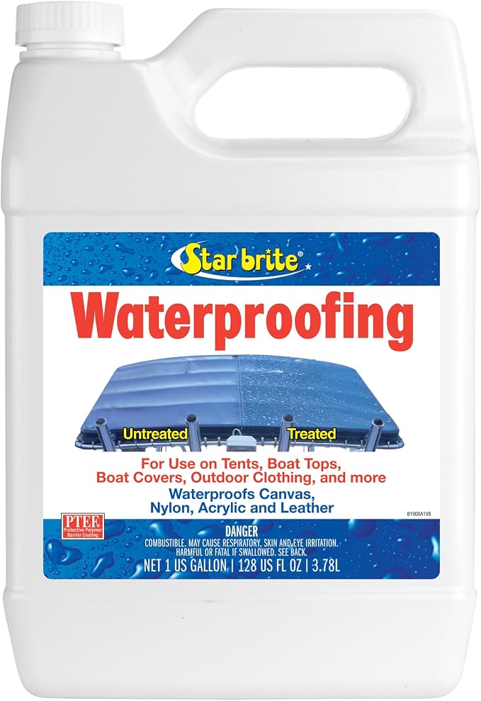 STAR BRITE 081900X Fabric Waterproofer with Stain Repellent and UV Protection - 1 Gallon