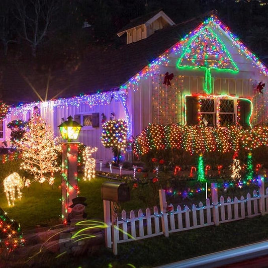 6 Pack Solar Chrismas Lights Outdoor, 285 FT Total 720 LED Solar String Lights for Outside with 8 Modes & Memory Function, Waterproof Twinkle Light for Xmas Tree Yard Party Decorations (Multicolor)