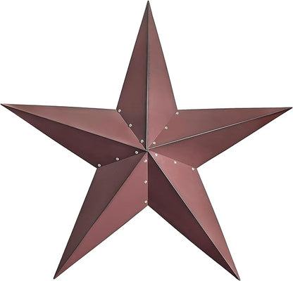 JoyEvy 48" Large Barn Star-Red Black Barn Stars Outdoor Decoration-Metal Star for Outside Texas Stars Art Rustic Vintage Western Country Home Farmhouse Primitive House Decor- Primitive Wall Décor