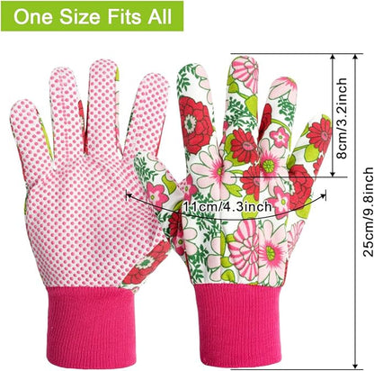Ainiv Floral Gardening Gloves for Women/Ladies, Non-Slip Garden Work Gloves,Breathable Yard Work Glove Light Working Gloves
