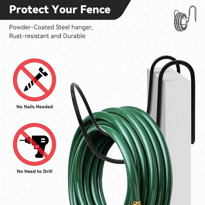 Heavy-Duty Wall Mount Hose Holder for Outdoor & Garden Use (Matte Black) - Organizes 50-150 ft Expandable, Pocket, Magic Hoses, Reels, or RV Hoses