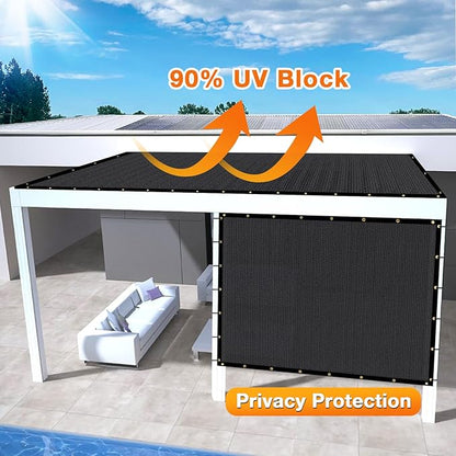 Artpuch Outdoor Pergola Shade Cover 4x8 FT Sun Shade Cloth with Grommets Black 90% UV Protection Canopy Patio Privacy Screen (Customized Available)
