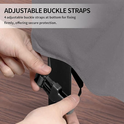 Easy-Going 600D Heavy Duty Patio Furniture Cover for Outdoor Rectangular Table and Chair Set, Waterproof Outdoor Sectional Set Cover (111"L x 74"W x 28"H, Grey)