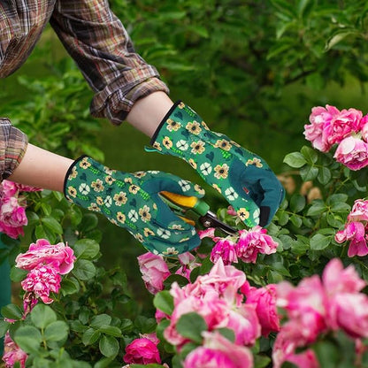 Leather Gardening Gloves for Women Thorn Proof Garden Gloves Touch Screen Working Gloves Gifts,M