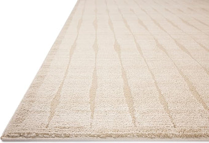 Loloi Chris Loves Julia Calvin Collection CLV-02 Ivory/Oatmeal 2'-7" x 10'-0" Runner Rug Checkered Neutral Soft Living Room Bedroom Carpet