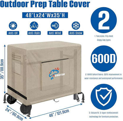 SIRUITON Outdoor Raised Garden Bed Cover for Winter 48 x 24 x 35 Inch Rectangular Plant Box Covers, Heavy Duty 600D Oxford Fabric Waterproof Raised Garden Bed Cover.