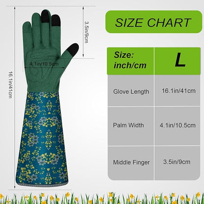 Long Gardening Gloves for Women Thorn Proof Leather Garden Gloves Breathable Working Gloves for Women Yard Outdoor