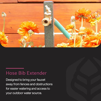 Yard Butler IHBE-6 Garden Hose Bib Extender - Durable Hose Stand for Keeping It Elevated - Convenient Garden Accessory - Rust-Resistant - Anti-Kink Design - Easy Installation