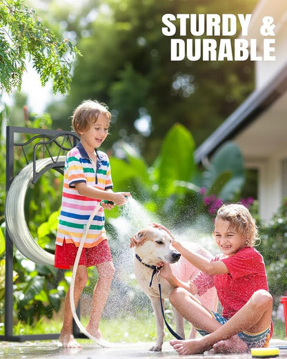 Breeze Touch Heavy Duty Garden Hose Holder Freestanding, 4-Spike Stable Water Hose Holder for Outside, Rustproof Metal Hose Stand Holds Up to 150FT Hose, Easy Install Hose Hanger for Yard Lawn Patio