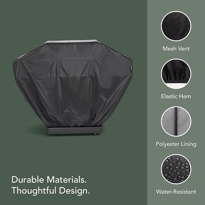 Covermates Classic Grill Cover - All-Weather Heavy Duty Outdoor BBQ Cover with Water-Resistant 12-Gauge Vinyl, Mesh Vents, Protection for Large Outdoor Grills, 45 Inch, Black